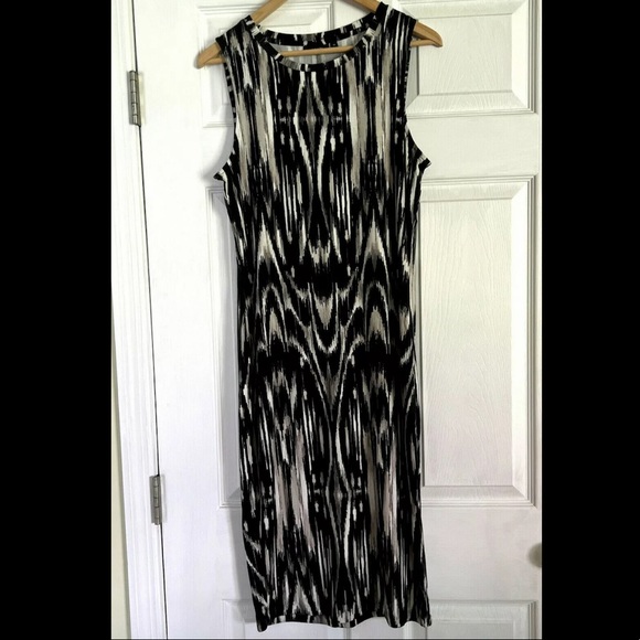 Apt 9 Black, Gray, & White Sleeveless Bodycon Midi Dress Sz Medium NWOT - Picture 8 of 8